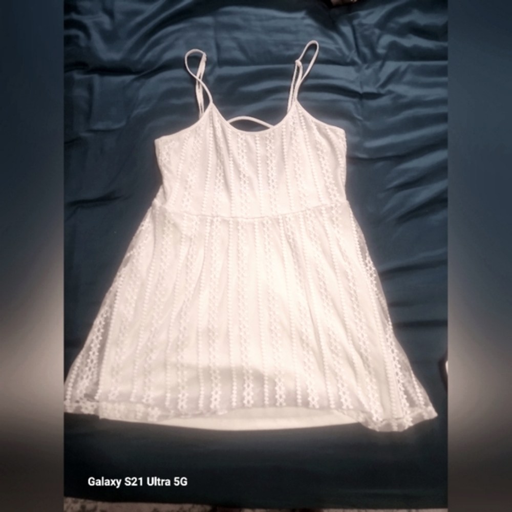 FOREVER 21 white knit mini dress size large